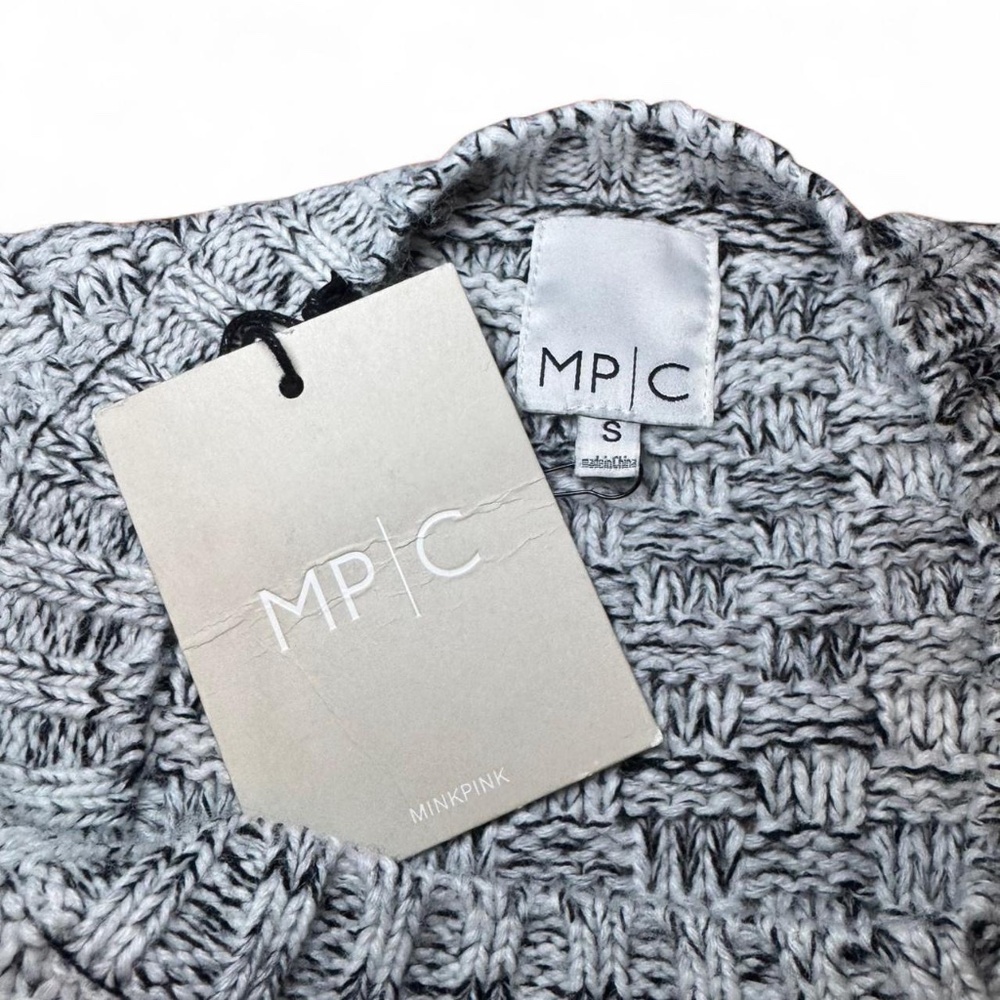 NWT MINKPINK Grey Merle Brushed Knit Crewneck Jumper Sweater — SMALL - Picture 2 of 5